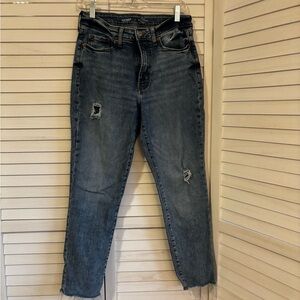 Old Navy High Rise OG Straight Jeans | Size 8 | Distressed Hem